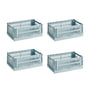 Hay - Colour Crate Basket S, 26.5 x 17 cm, dusty blue, recycled (set of 4)