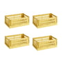 Hay - Colour Crate Basket S, 26.5 x 17 cm, dusty yellow, recycled (set of 4)