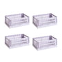 Hay - Colour Crate Basket S, 26.5 x 17 cm, lavender, recycled (set of 4)