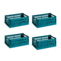 Hay - Colour Crate Basket S, 26.5 x 17 cm, ocean green, recycled (set of 4)