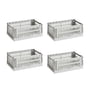 Hay - Colour Crate Basket S, 26.5 x 17 cm, light grey, recycled (set of 4)