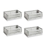 HAY - Colour Crate Basket S, 26.5 x 17 cm, light grey, recycled (set of 4)