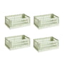 Hay - Colour Crate Basket S, 26.5 x 17 cm, mint, recycled (set of 4)