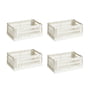 Hay - Colour Crate Basket S, 26.5 x 17 cm, off white, recycled (set of 4)