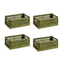 Hay - Colour Crate Basket S, 26.5 x 17 cm, olive, recycled (set of 4)