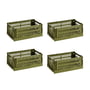 HAY - Colour Crate Basket S, 26.5 x 17 cm, olive, recycled (set of 4)