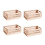 HAY - Colour Crate Basket S, 26.5 x 17 cm, powder, recycled (set of 4)