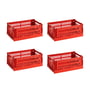 HAY - Colour Crate Basket S, 26.5 x 17 cm, red, recycled (set of 4)