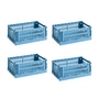 HAY - Colour Crate Basket S, 26.5 x 17 cm, sky blue, recycled (set of 4)