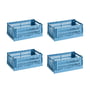 HAY - Colour Crate Basket S, 26.5 x 17 cm, sky blue, recycled (set of 4)