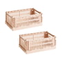 Hay - Colour Crate Basket S, 26.5 x 17 cm, powder, recycled (set of 2)