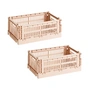 HAY - Colour Crate Basket S, 26.5 x 17 cm, powder, recycled (set of 2)