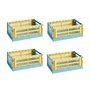 HAY - Colour Crate Mix basket S, 26.5 x 17 cm, dusty yellow, recycled (set of 4)
