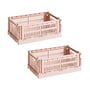 Hay - Colour Crate Basket S, 26.5 x 17 cm, blush, recycled (set of 2)