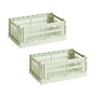 HAY - Colour Crate Basket S, 26.5 x 17 cm, mint, recycled (set of 2)