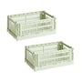 HAY - Colour Crate Basket S, 26.5 x 17 cm, mint, recycled (set of 2)
