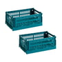 Hay - Colour Crate Basket S, 26.5 x 17 cm, ocean green, recycled (set of 2)