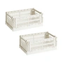HAY - Colour Crate Basket S, 26.5 x 17 cm, off white, recycled (set of 2)