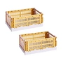 HAY - Colour Crate Mix basket S, 26.5 x 17 cm, golden yellow, recycled (set of 2)