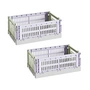 HAY - Colour Crate Mix basket S, 26.5 x 17 cm, lavender, recycled (set of 2)