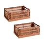 Hay - Colour Crate Basket S, 26.5 x 17 cm, terracotta, recycled (set of 2)