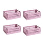 Hay - Colour Crate Basket S, 26.5 x 17 cm, dusty rose, recycled (set of 4)