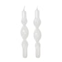 Broste Copenhagen - Twist Candle, pure white (set of 2)