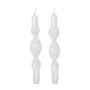 Broste Copenhagen - Twist Candle, pure white (set of 2)