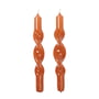 Broste Copenhagen - Twist Candle, burnt orange (set of 2)