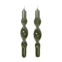 Broste Copenhagen - Twist Candle, grape leaf green (set of 2)