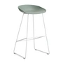 HAY - About A Stool AAS 38 Bar stool H 85, white / fall green 2. 0 (felt glides)