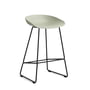 Hay - About A Stool AAS 38 Bar stool H 76, black / pastel green 2. 0 (felt glides)