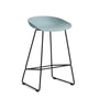 Hay - About A Stool AAS 38 Bar stool H 76, black / dusty blue 2. 0 (felt glides)