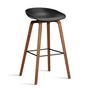 HAY - About A Stool AAS 32 H 75 cm, walnut lacquered / steel black / black 2. 0 (plastic glides)