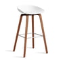 Hay - About A Stool AAS 32 H 85 cm, walnut lacquered / stainless steel / white 2. 0 (felt glides)