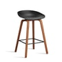 Hay - About A Stool AAS 32 H 75 cm, walnut lacquered / steel black / black 2. 0 (felt glides)