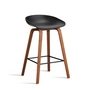 HAY - About A Stool AAS 32 H 65 cm, walnut lacquered / steel black / black 2. 0 (felt glides)