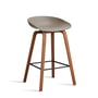 Hay - About A Stool AAS 32 H 75 cm, walnut lacquered / steel black / khaki 2. 0 (plastic glides)