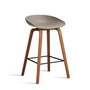 HAY - About A Stool AAS 32 H 65 cm, walnut lacquered / steel black / khaki 2. 0 (plastic glides)