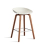 Hay - About A Stool AAS 32 H 75 cm, walnut lacquered / stainless steel / melange cream 2. 0 (felt glides)