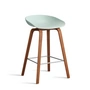 HAY - About A Stool AAS 32 H 65 cm, lacquered walnut / stainless steel / dusty mint 2. 0 (felt glides)