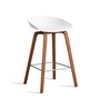 HAY - About A Stool AAS 32 H 65 cm, walnut lacquered / stainless steel / white 2. 0 (felt glides)