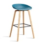 Hay - About A Stool AAS 32 H 85 cm, lacquered oak / black steel / azure blue 2. 0 (felt glides)