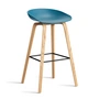HAY - About A Stool AAS 32 H 75 cm, lacquered oak / black steel / azure blue 2. 0 (felt glides)