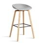 Hay - About A Stool AAS 32 H 85 cm, lacquered oak / black steel / concrete grey 2. 0 (plastic glides)