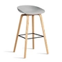 HAY - About A Stool AAS 32 H 75 cm, lacquered oak / black steel / concrete grey 2. 0 (plastic glides)