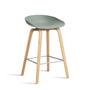 Hay - About A Stool AAS 32 H 75 cm, lacquered oak / stainless steel / fall green 2. 0 (felt glides)