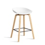 Hay - About A Stool AAS 32 H 75 cm, lacquered oak / black steel / white 2. 0 (felt glides)