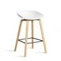 HAY - About A Stool AAS 32 H 75 cm, lacquered oak / black steel / white 2. 0 (felt glides)