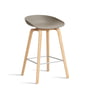 Hay - About A Stool AAS 32 H 75 cm, soaped oak / stainless steel / khaki 2. 0 (felt glides)